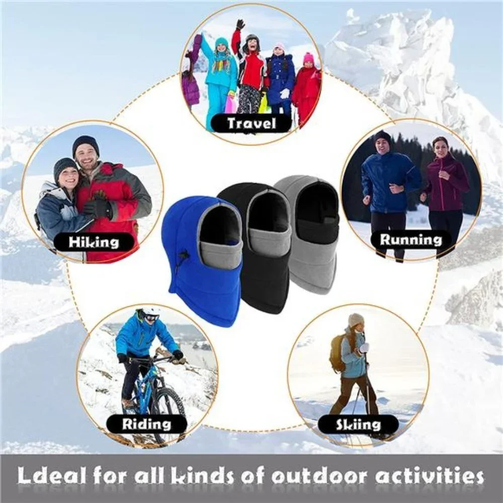3 Pcs Men's Ski Mask Windproof Ski Hoodie Winter Face Covering Neck Gaiter